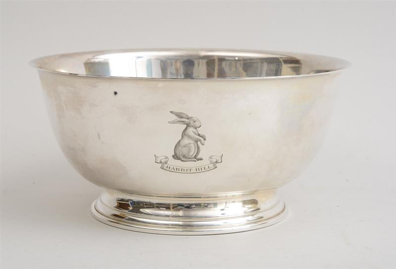 Appraisal: AMERICAN PRESENTATION SILVER PAUL REVERE REPRODUCTION BOWL Marked 'BM' centering