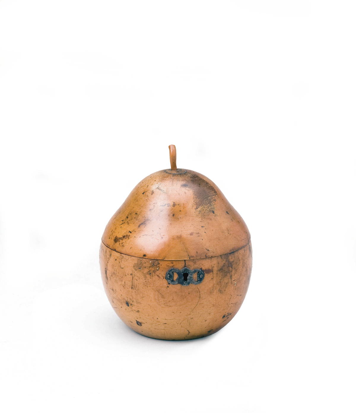 Appraisal: GEORGIAN FRUITWOOD PEAR-FORM TEA CADDY Height inches