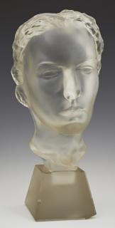 Appraisal: Baccarat Frosted Glass Bust th c of Ingrid Be Baccarat