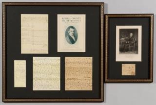 Appraisal: Framed Letter Col John Crowell Girard Engraving st grouping -