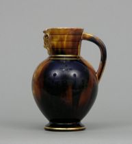 Appraisal: Wedgwood Doric Majolica Jug Dark cobalt blue glaze over yellow