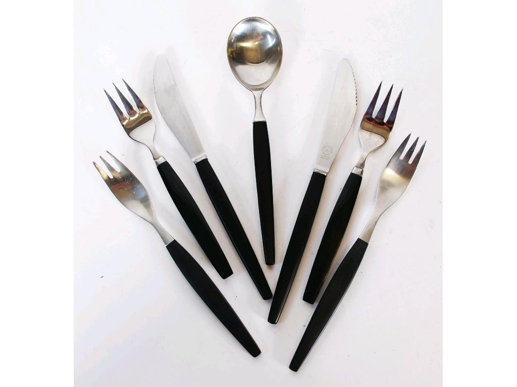 Appraisal: DANISH CIRCA 's DESIGN PART TABLE SERVICE OF STAINLESS CUTLERY