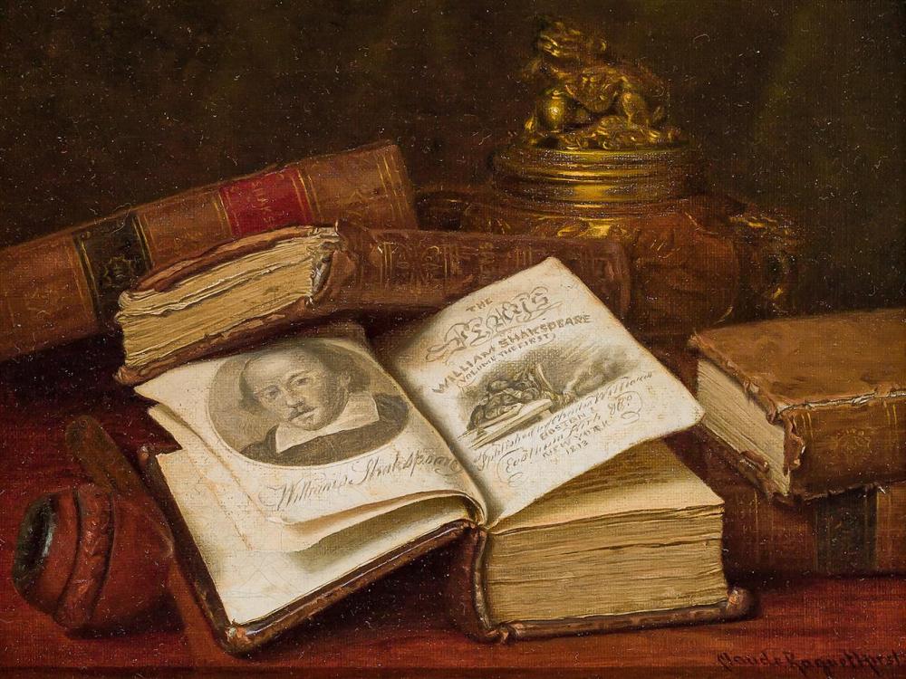 Appraisal: CLAUDE RAGUET HIRST American - Shakespeare a Bibliophile's Still Life