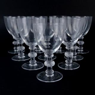 Appraisal: Ten Lalique Saint Hubert Crystal Water Glasses Ten Lalique Saint