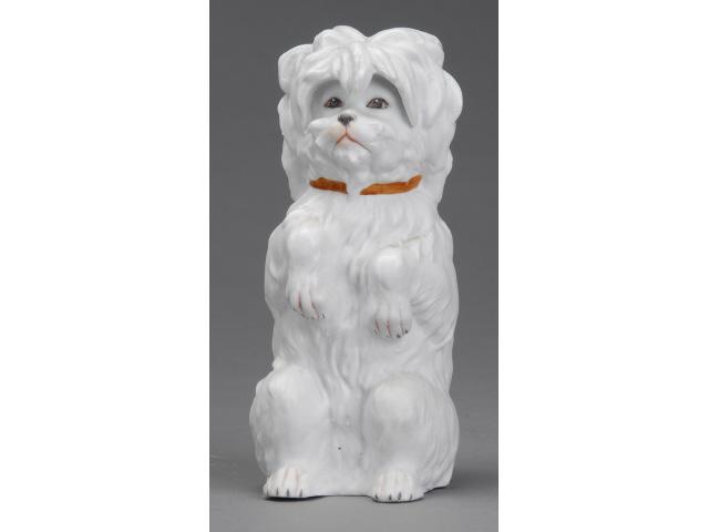 Appraisal: Heubach Dog Figurine Germany ca fine quality white bisque shaggy