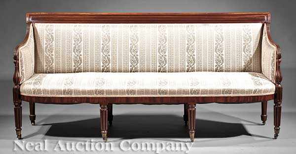 Appraisal: An American Federal Carved Mahogany Sofa early th c Baltimore