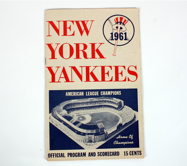 Appraisal: New York Yankees Program game stats show Roger Maris hit