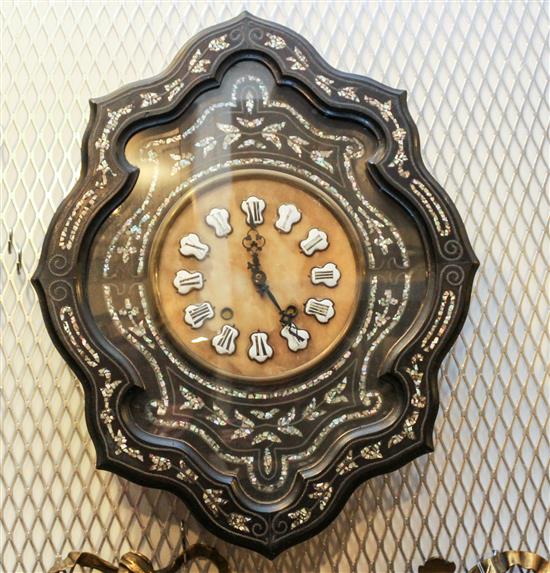 Appraisal: Sale Lot A Victorian Ebonized and Mother-of-Pearl Inlaid Wall Clock