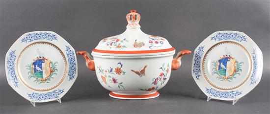 Appraisal: Mottahedeh Chinese Export Famille Rose style porcelain soup tureen and