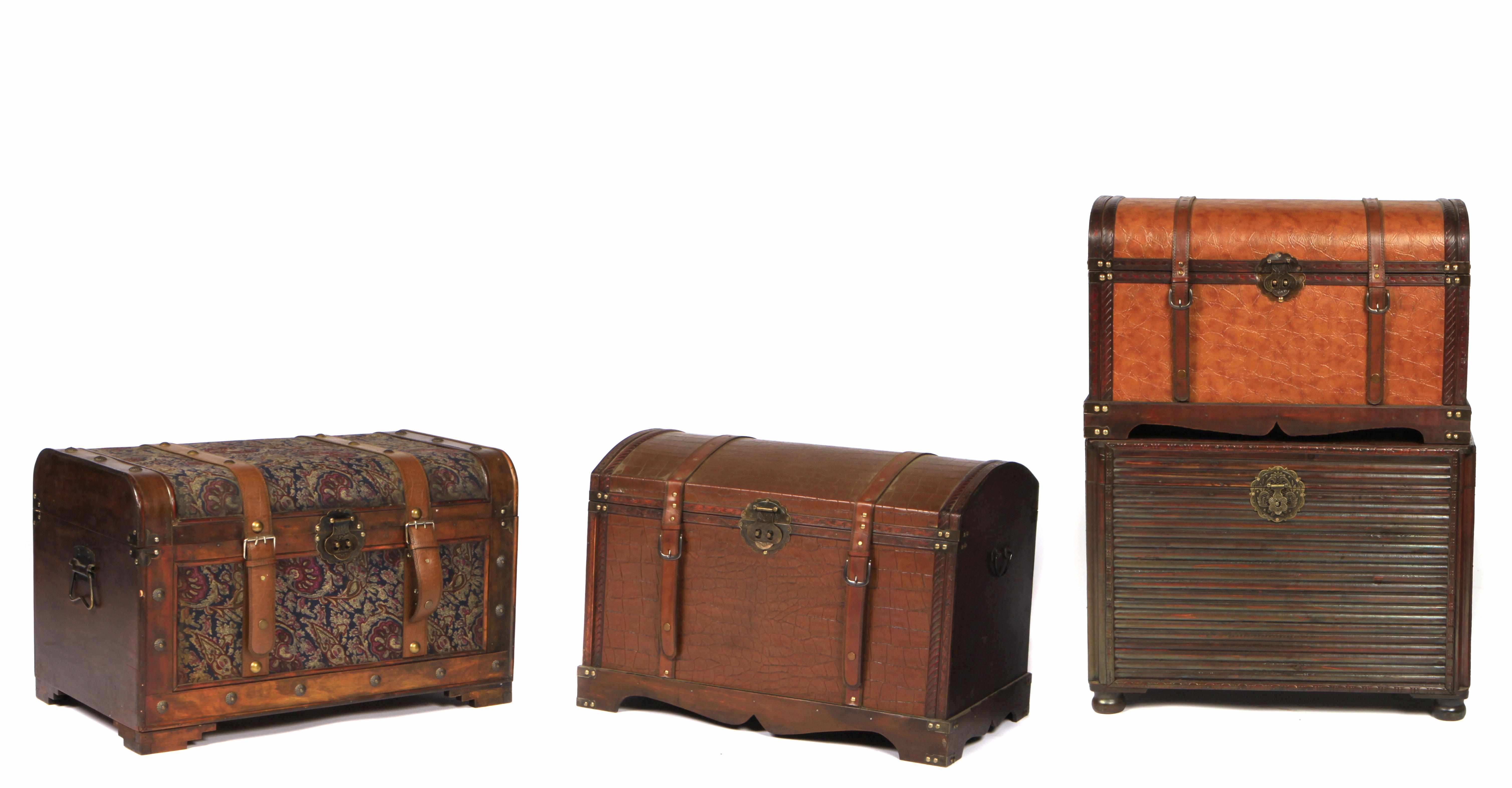 Appraisal: Property of various owners An assembled group of four trunks