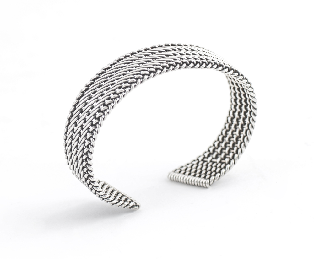 Appraisal: FINELY MADE STERLING SILVER CUFF BRACELET '' wide sterling silver