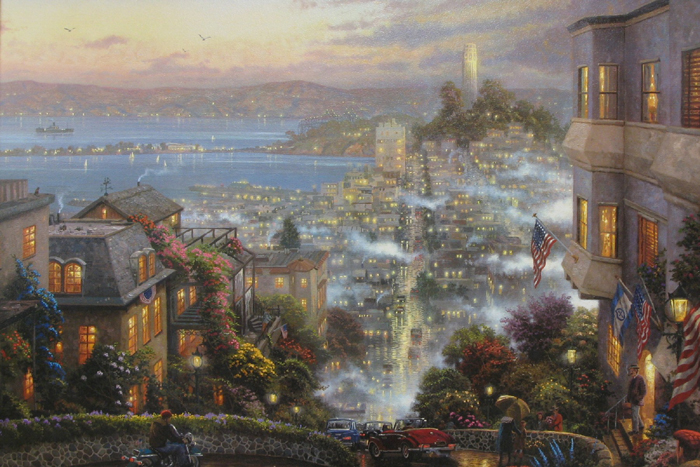 Appraisal: THOMAS KINKADE LIMITED EDITION COLOR PRINT ON CANVAS American born