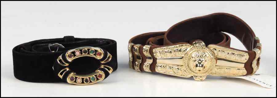 Appraisal: TWO JUDITH LEIBER SUEDE BELTS Condition No Specific Condition Recorded