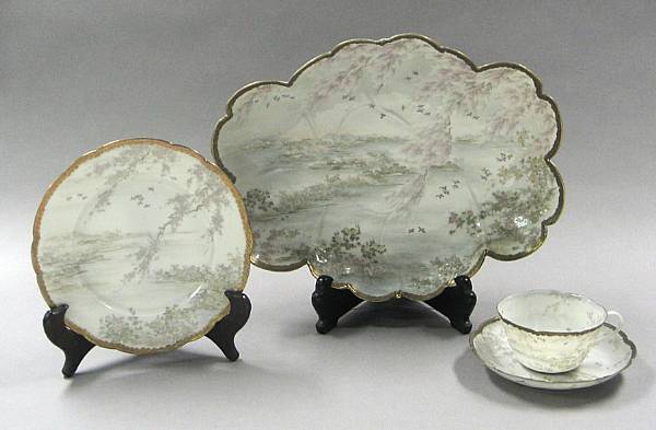 Appraisal: A Japanese gilt and polychrome-decorated export porcelain partial dessert set