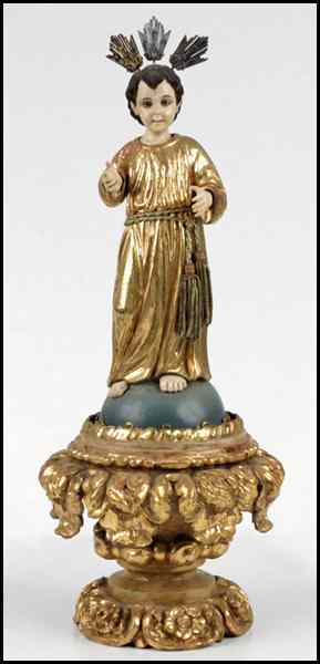 Appraisal: CONTINENTAL PARCEL GILT FIGURE OF THE CHRIST CHILD Overall height