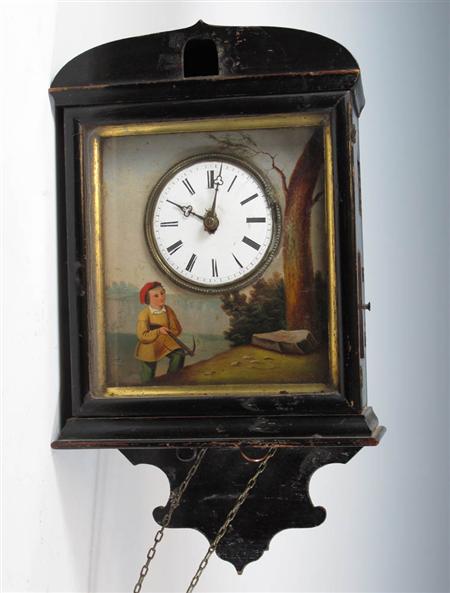 Appraisal: A th century cuckoo clock the white dial with black