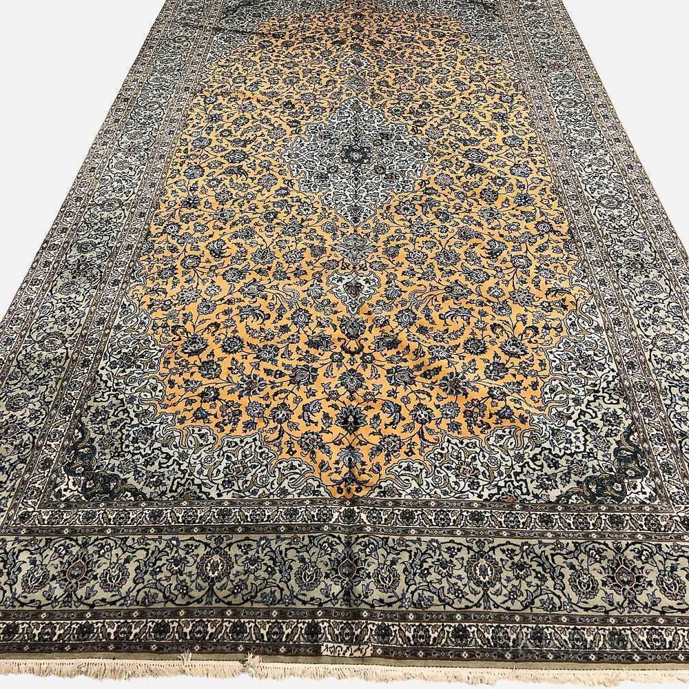 Appraisal: Keshan Carpet Keshan Carpet Iran c with an indented ivory