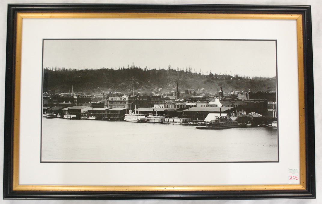 Appraisal: PHOTOGRAPHIC PRINT OF THE WATERFRONT Portland Oregon pre- taken before