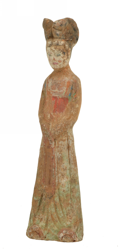 Appraisal: A CHINESE EARTHENWARE POTTERY FIGURE OF A COURT PRINCESS WEI