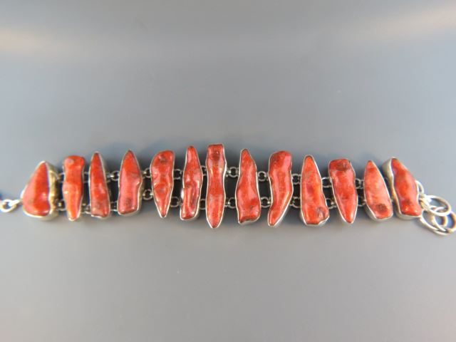 Appraisal: Coral Bracelet natural branch coral in sterling silver up to