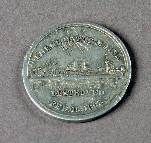 Appraisal: Remember the Maine commemorative coin aluminum with advertisement on back