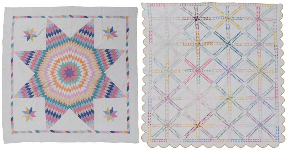 Appraisal: Two Pieced Quilts American th century one Lone Star or