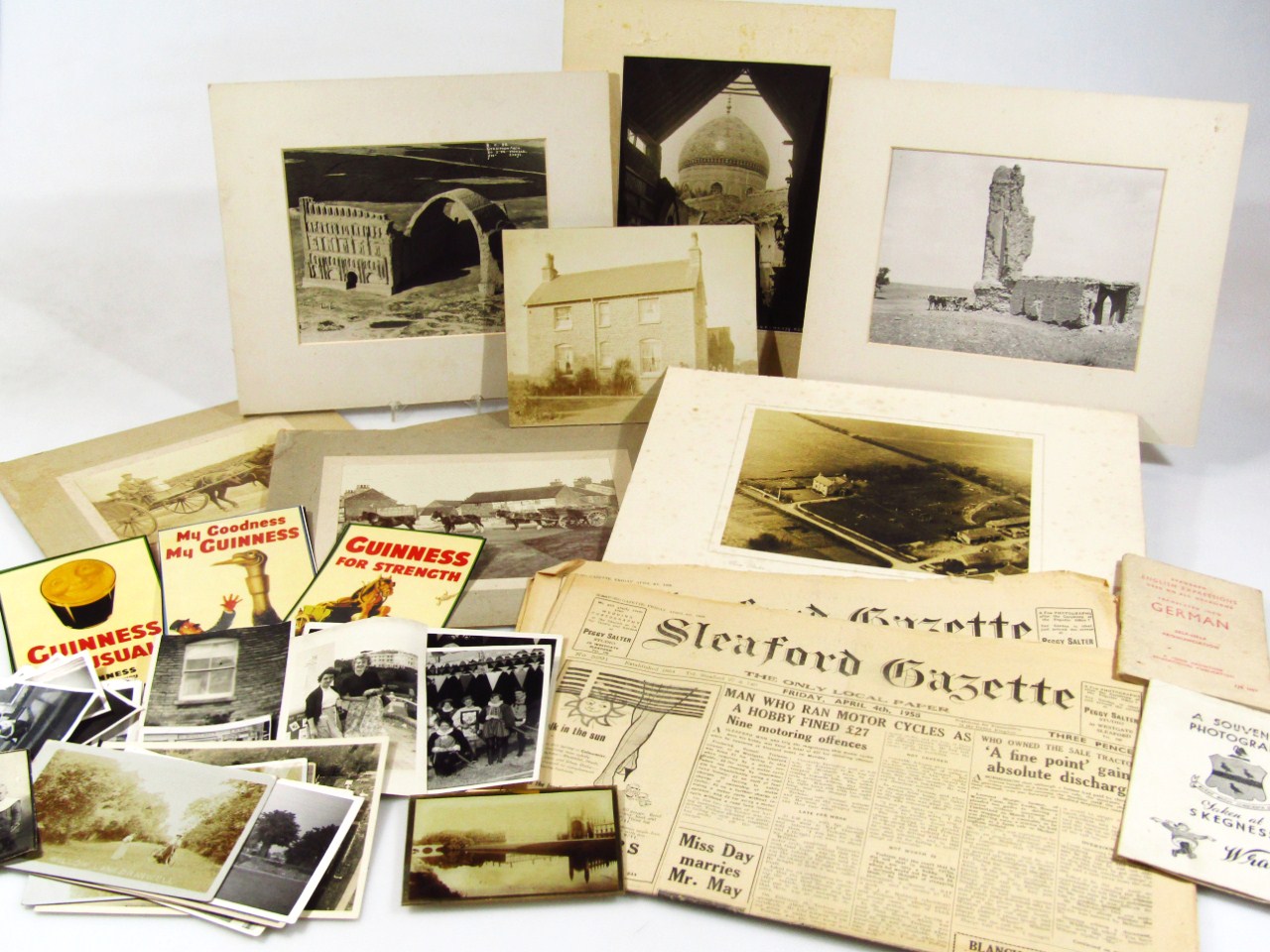 Appraisal: A good collection of early photographs ephemera newspapers etc to