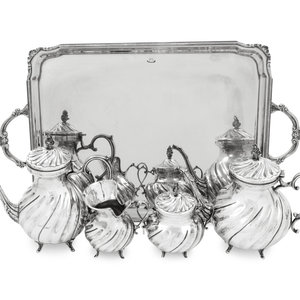 Appraisal: A Silver Four-Piece Tea and Coffee Service Likely South American