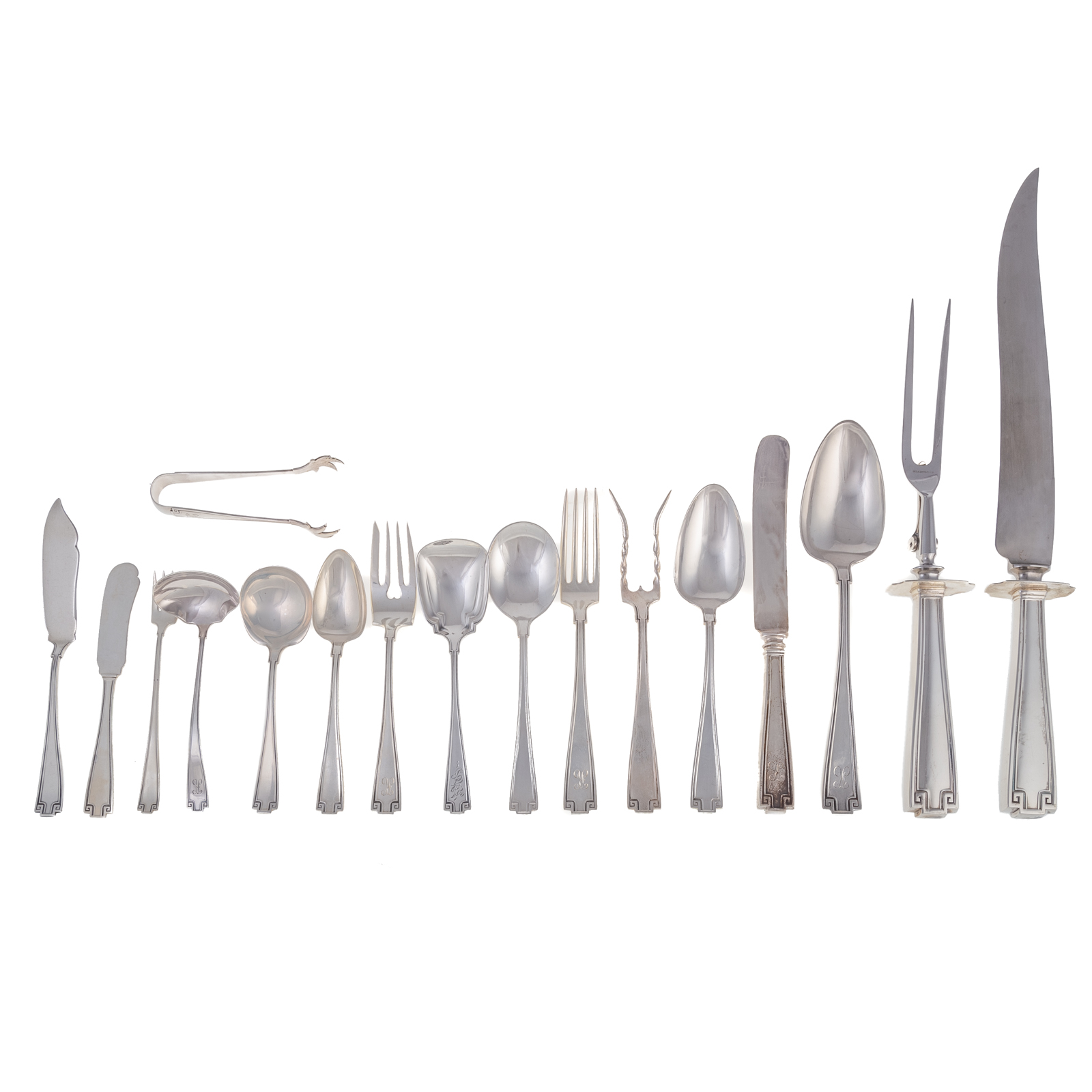 Appraisal: GORHAM STERLING ETRUSCAN FLATWARE SERVICE Including twelve dinner knives twelve