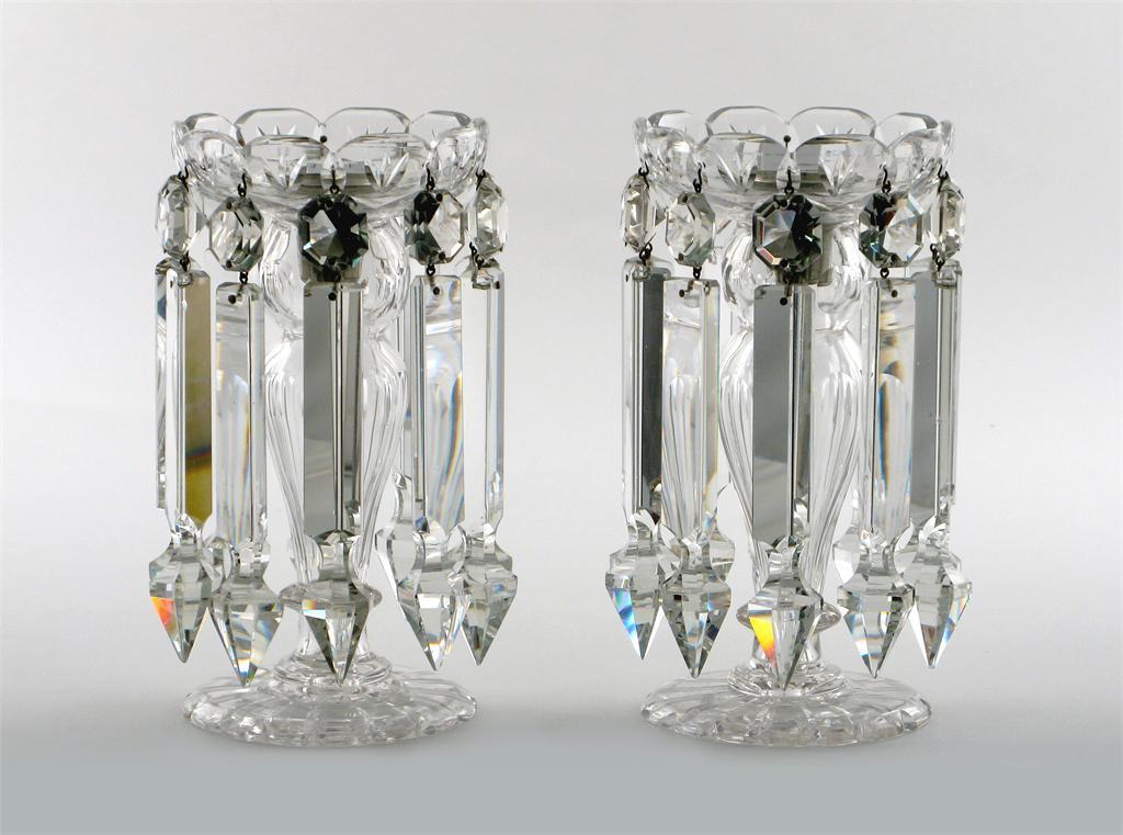 Appraisal: A pair of glass table lustres