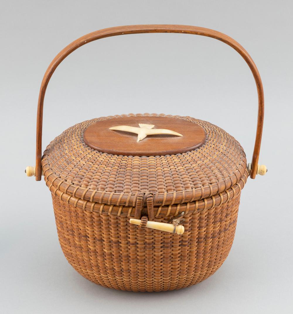 Appraisal: WILLIAM R SAYLE NANTUCKET BASKET PURSE NANTUCKET MASSACHUSETTS DATED HEIGHT