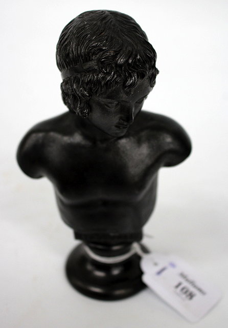 Appraisal: A TH CENTURY CONTINENTAL BASALT STONEWARE BUST of a classical