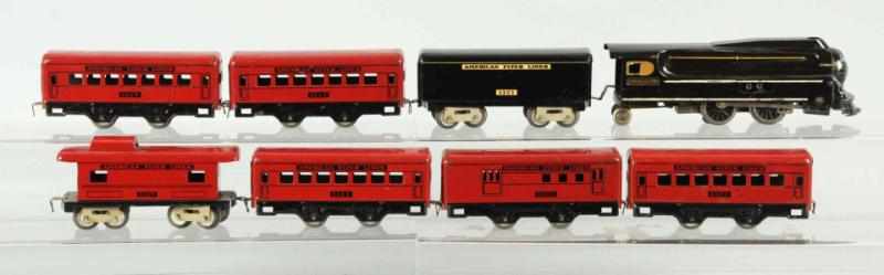 Appraisal: American Flyer O-Gauge Passenger Train Set American Scarce set with