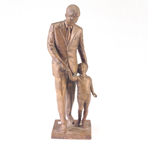 Appraisal: JFK bronze sculpture by John J Reilly Father's Love depicting