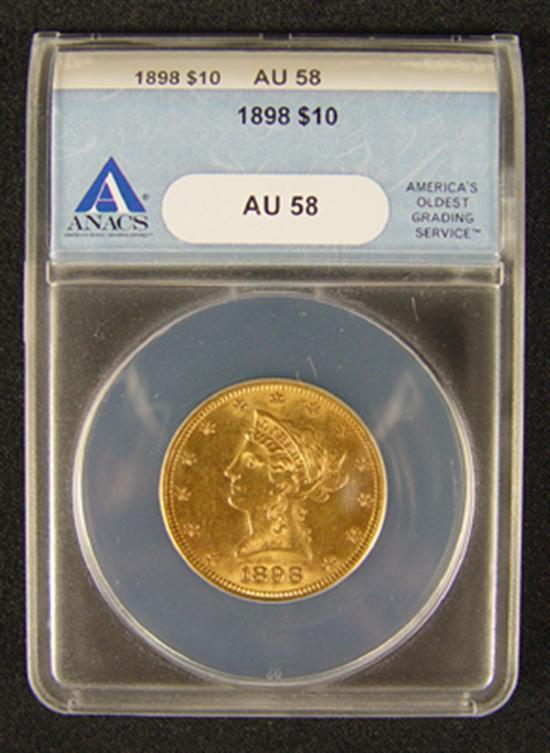 Appraisal: Liberty Gold Coin ANACS certified and graded AU