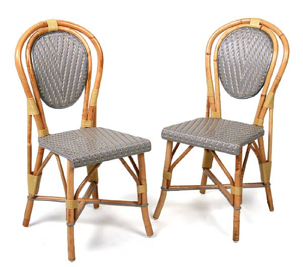 Appraisal: A set of six bamboo side chairs height in width