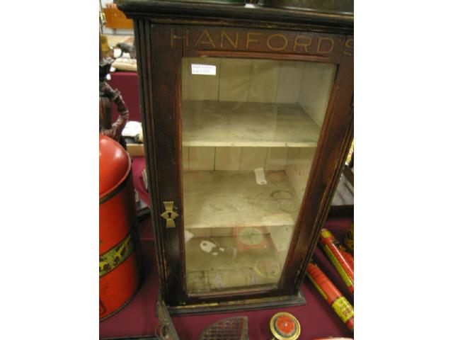 Appraisal: Oak Store Display Cabinet Hanford's Balsam of Myrrh