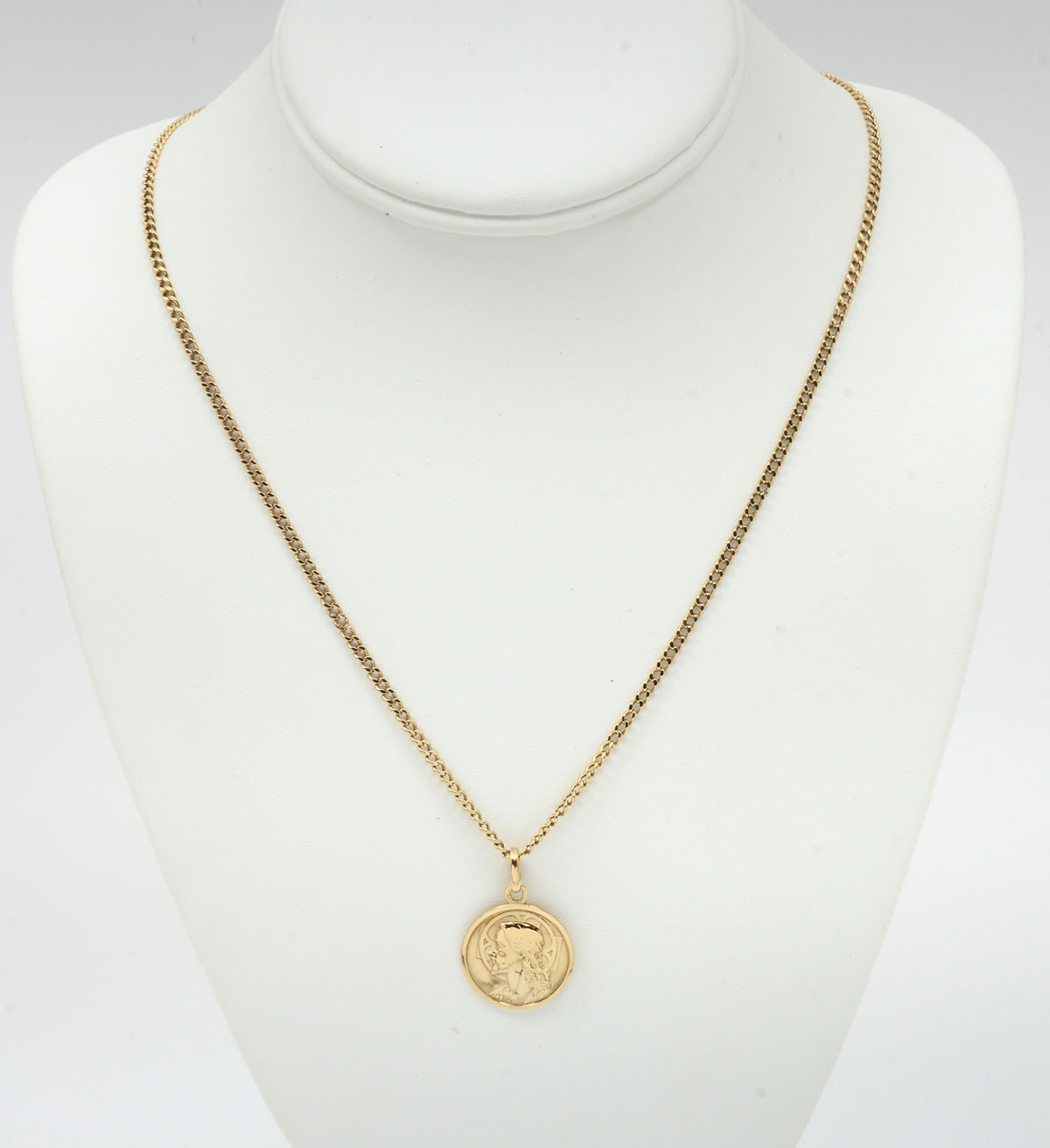 Appraisal: K ITALIAN ''DIO TI POTEGGA'' MEDALLION K yellow gold medallion