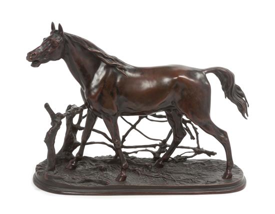 Appraisal: Sale Lot A French Bronze Figure after pierre-jules mene -