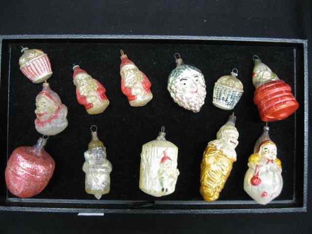 Appraisal: Victorian Blown Glass Christmas Ornaments includes Santas baby clowns pixie