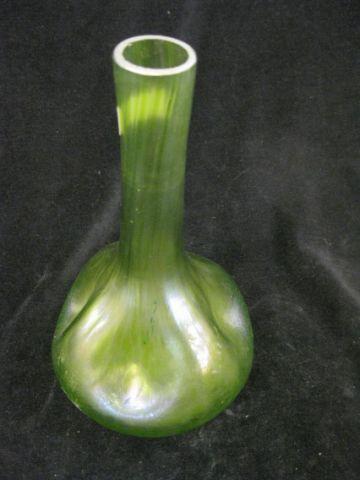 Appraisal: Loetz Art Glass Vase irridescent butterfly wing on green pinch