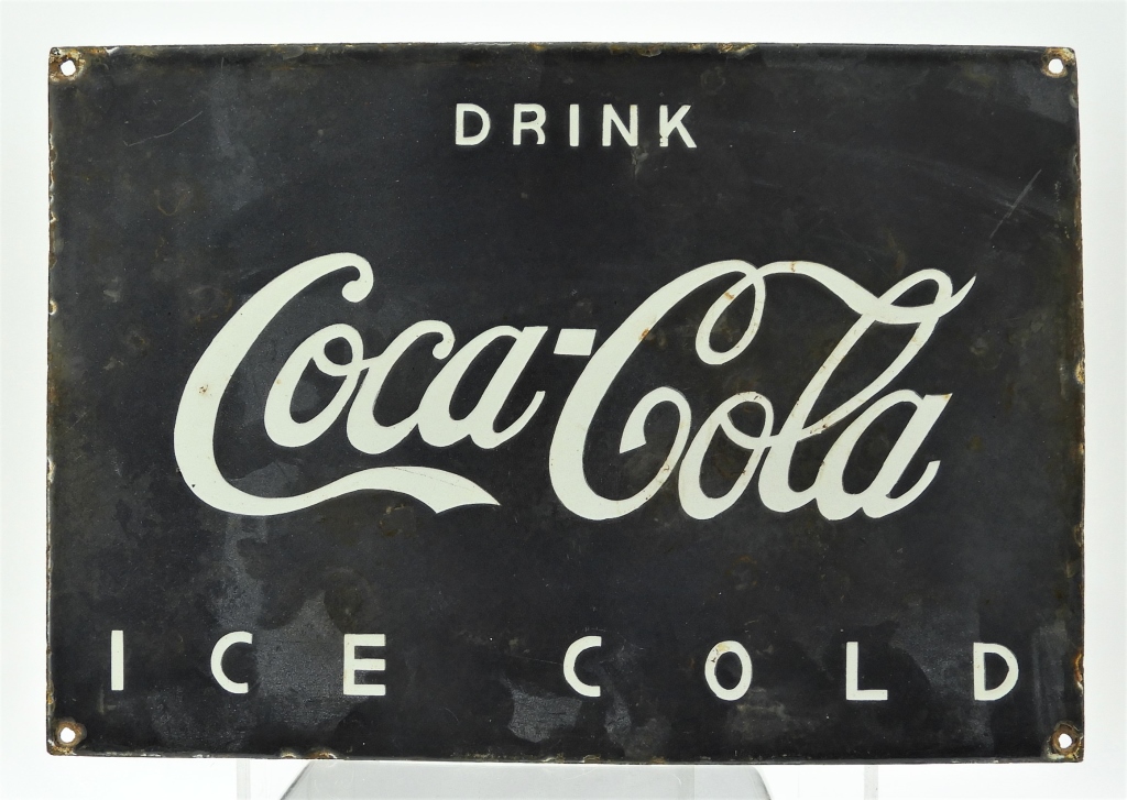 Appraisal: C COCA-COLA SSP PORCELAIN ADVERTISING SIGN United States Circa Rectangular