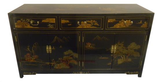 Appraisal: ASIAN th C Chinese sideboard raised on four feet black