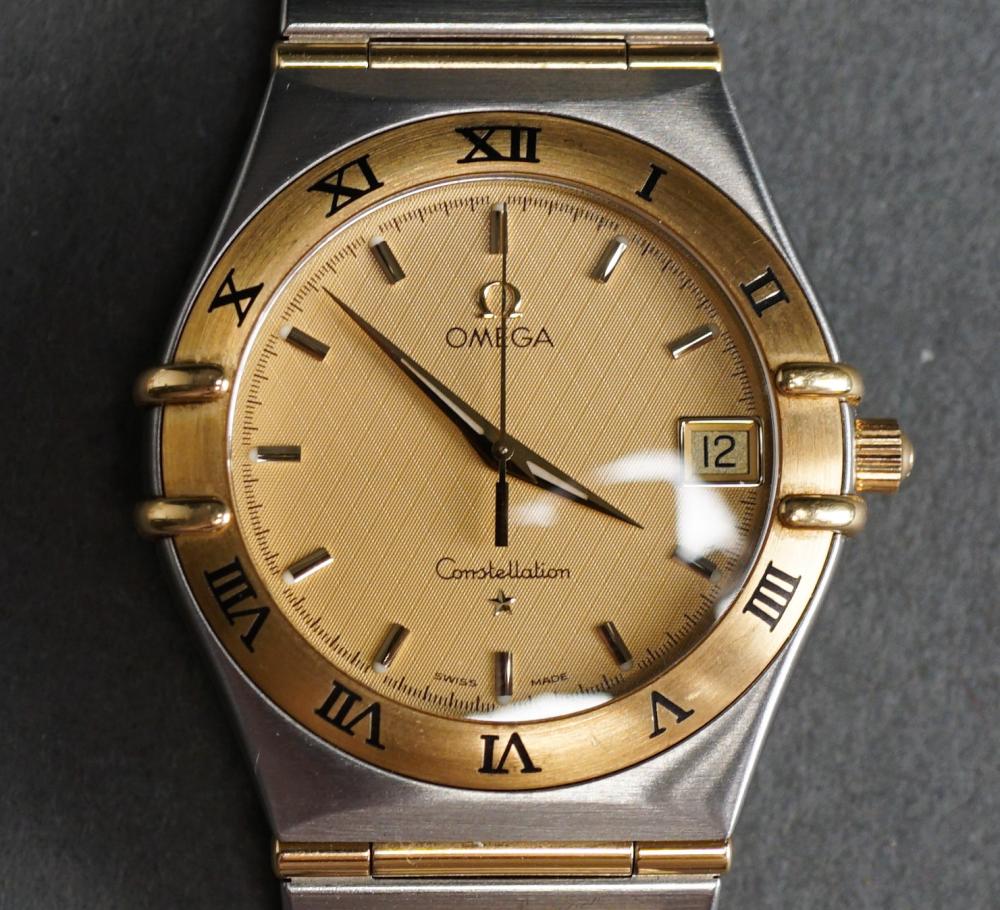 Appraisal: Omega Constellation Yellow-Gold and Stainless Steel Wristwatch Case Number D