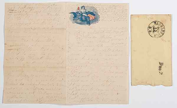 Appraisal: Civil War - Manuscripts Civil War Letter from Corporal Warren