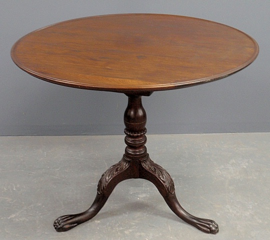 Appraisal: - Anglo-Irish Chippendale tea table c with a circular dish