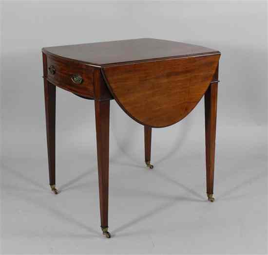 Appraisal: A George III mahogany Pembroke table on square tapered legs