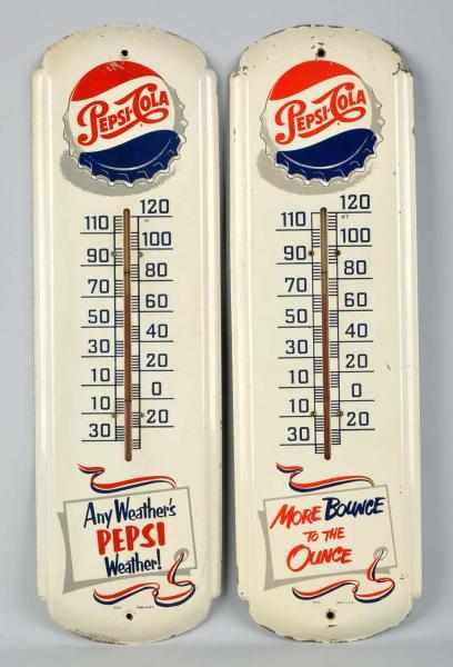 Appraisal: Lot of Tin Pepsi-Cola Thermometers Description s Some medium to