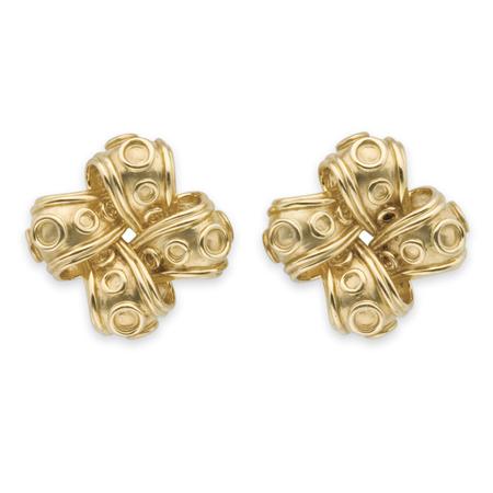 Appraisal: Pair of Gold Bow Earclips Tiffany Co Estimate -