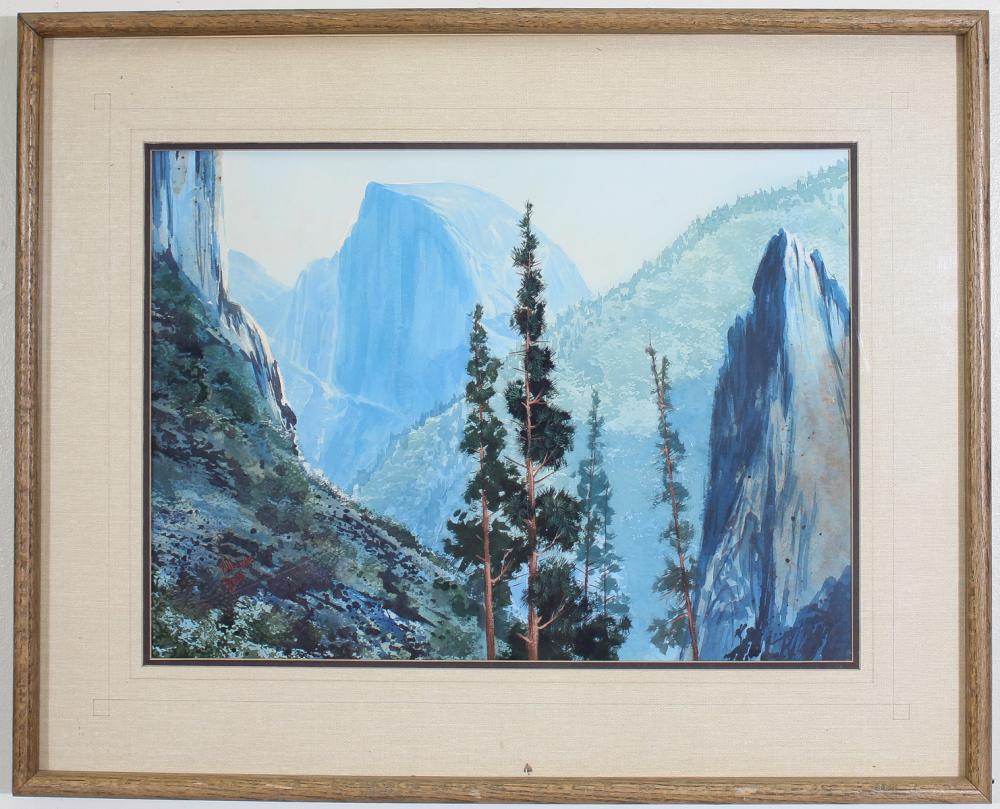 Appraisal: PHIL TYLER Oregon - watercolor on paper Yosemite Valley from